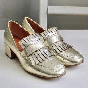Gentle Souls by Kenneth Cole Women's Ethan Gold Metallic Loafer Pumps Size 6